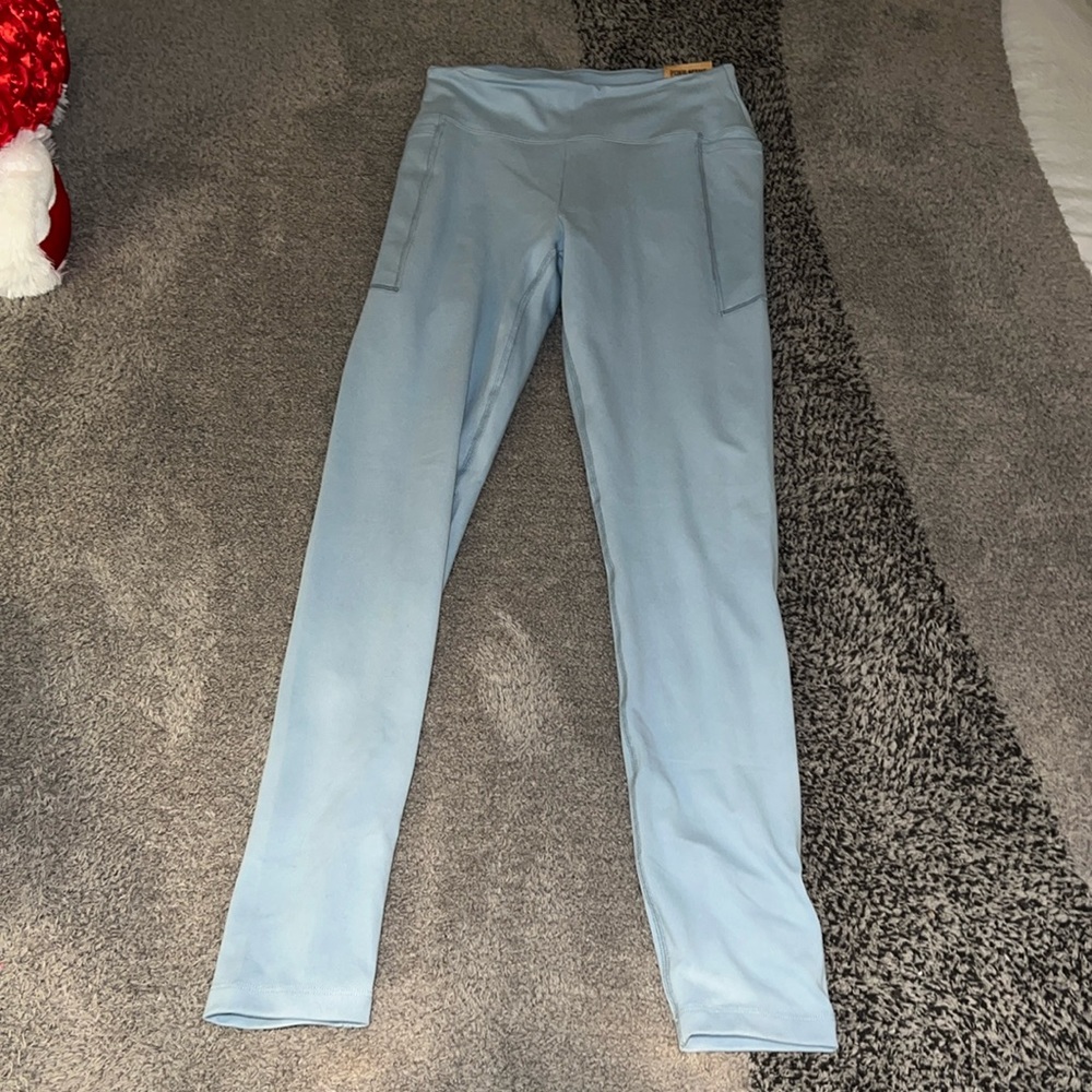 Victorias Sceret Pink active blue leggings side medium with pockets